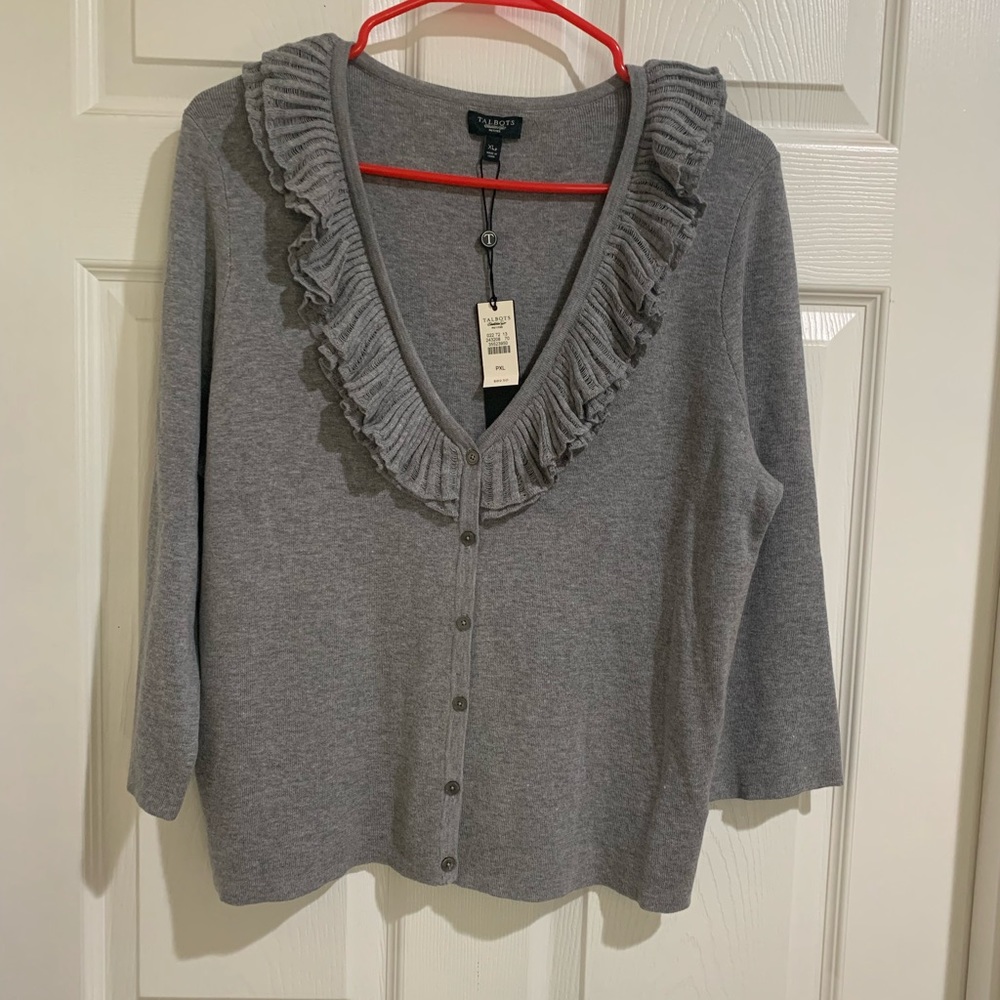 Very pretty Grey cardigan. Never worn. Perfect Three quarter sleeves and soft